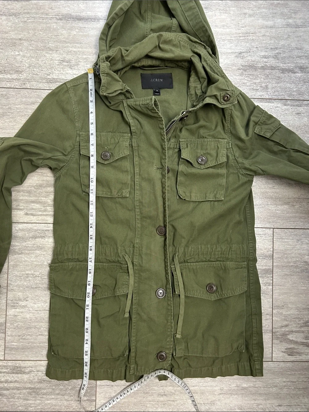 J. Crew Olive Green Field Military Drawstring Utility Jacket